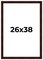 26x38 Distressed Brown Picture Frame - UV Acrylic, Foam Board Backing, Hanging Hardware